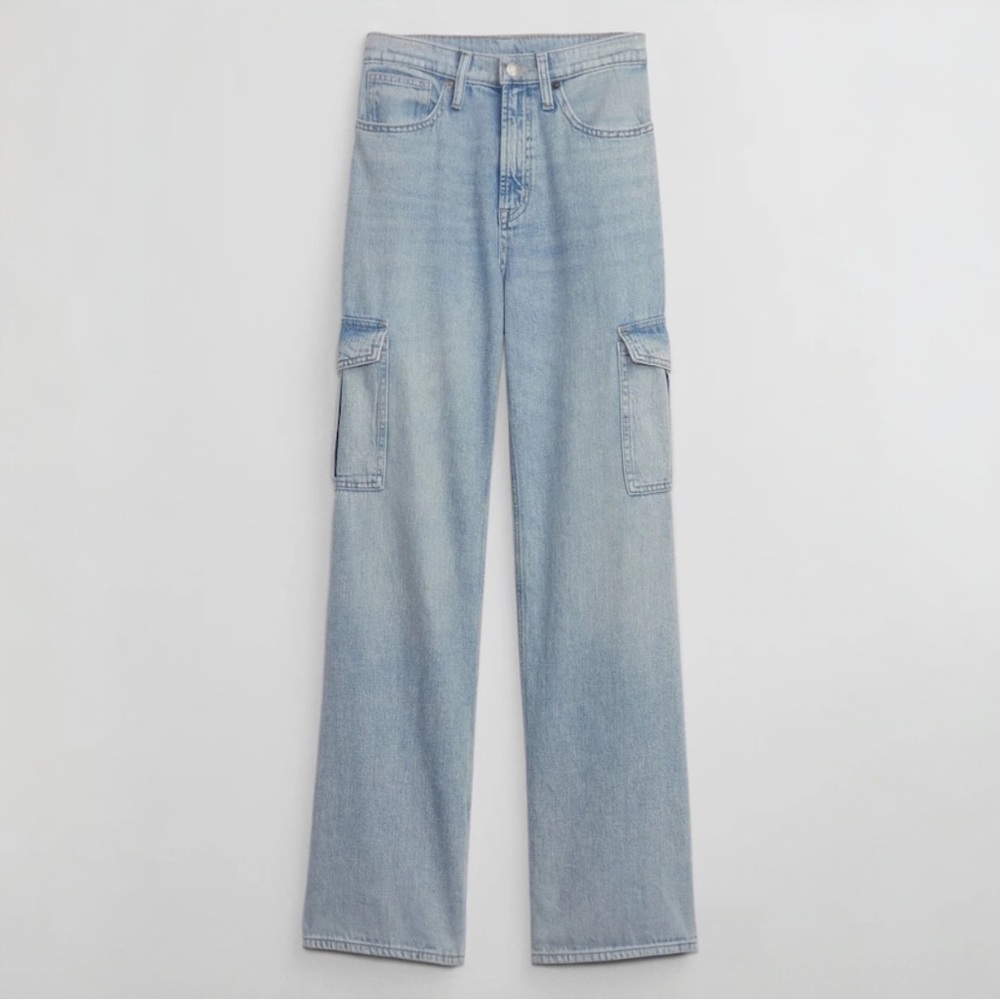GAP High Waist Wide Leg Cargo Jeans NWT 28/6 Regular - Picture 5 of 7